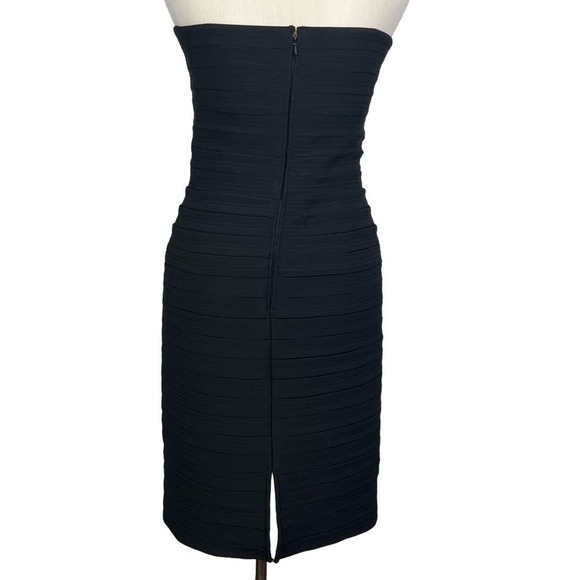 JS Collections Strapless Bodycon Woven Stretch Bandage Little Black Dress 8 - Picture 4 of 8